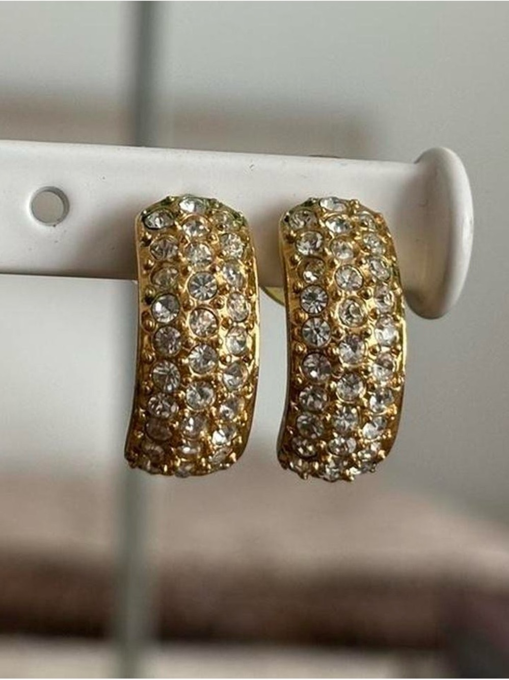 Gold Pave Studded Earrings